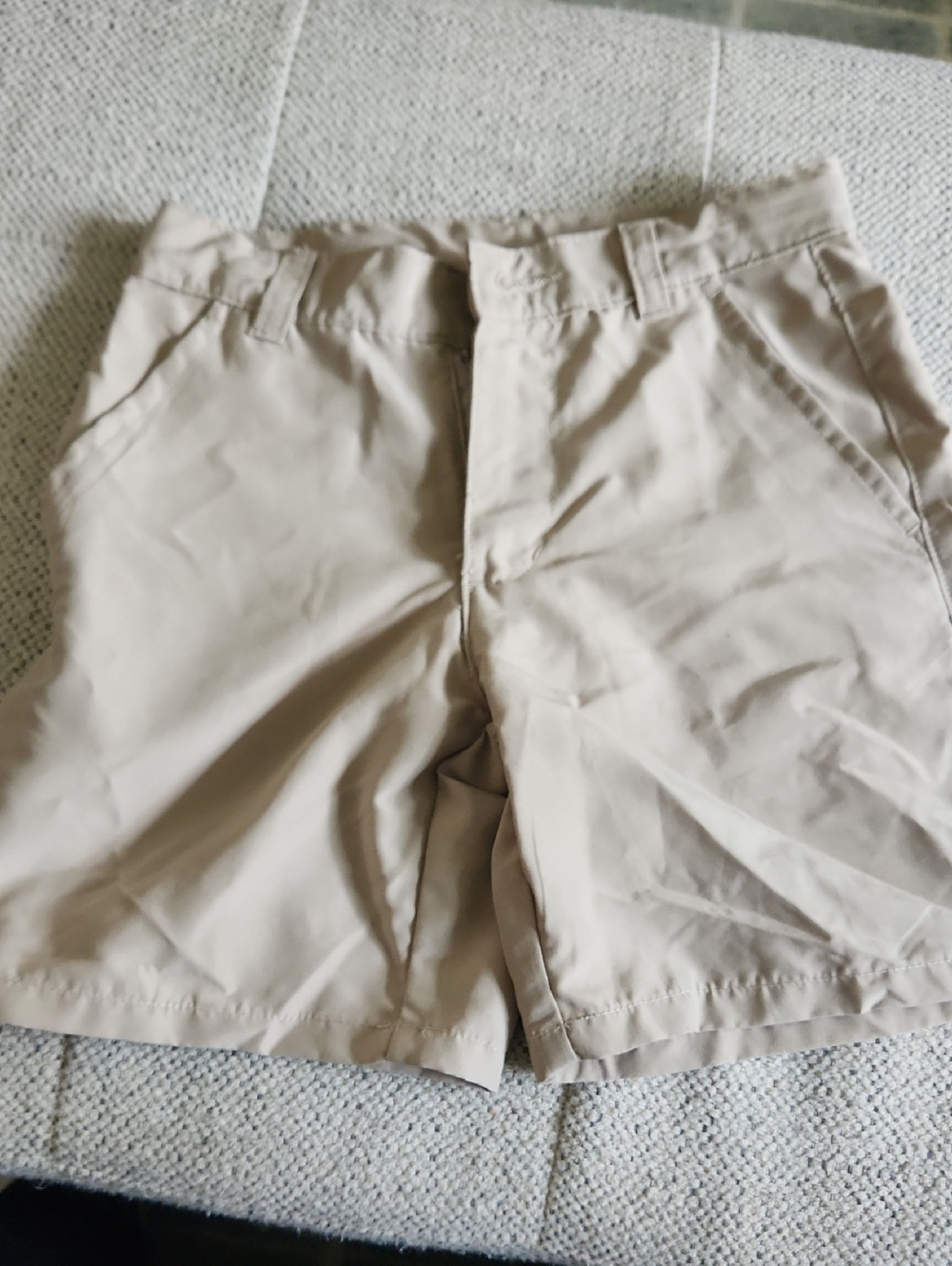 Izod Boy's Light Khaki Flat-Front Shorts